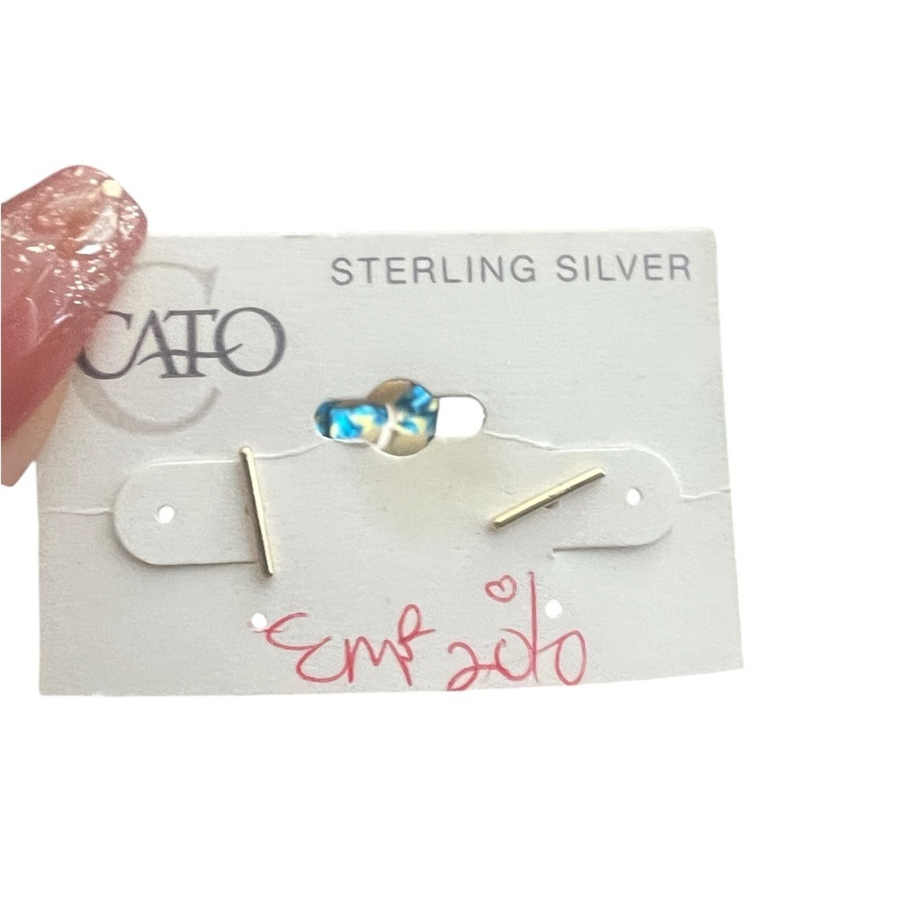 Cato Sterling Gold Bar Earrings